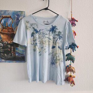 Y2K Baby Blue Graphic Tea